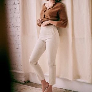 Sezane Clara trousers in camel/ecru size 38/6